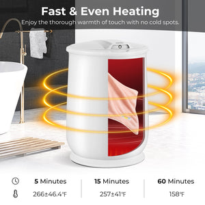 Towel Warmer Bucket with Auto Shut Off for Bathroom-White view 8
