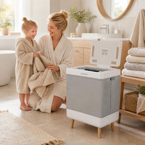 Towel Warmer Bucket with Foldable Design and Auto Shut Off for Bathroom-Natural view 2