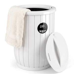 Towel Warmer Heated Bucket with Auto Shut Off and Fragrance Tray for Bathrooms-White view 4