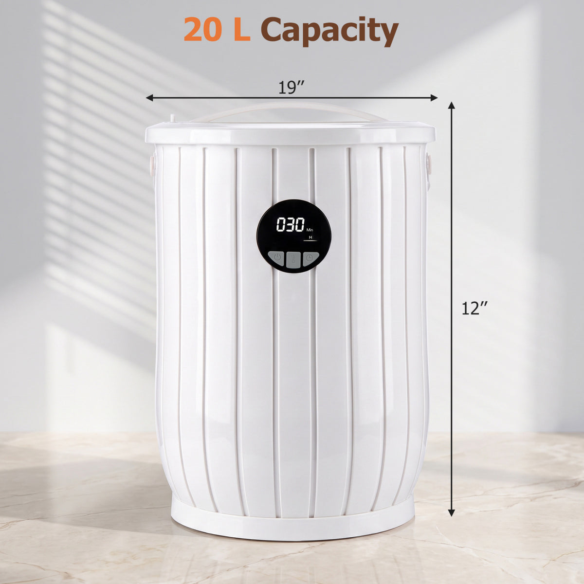 Towel Warmer Heated Bucket with Auto Shut Off and Fragrance Tray for Bathrooms-White view 5