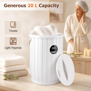 Towel Warmer Heated Bucket with Auto Shut Off and Fragrance Tray for Bathrooms-White view 6