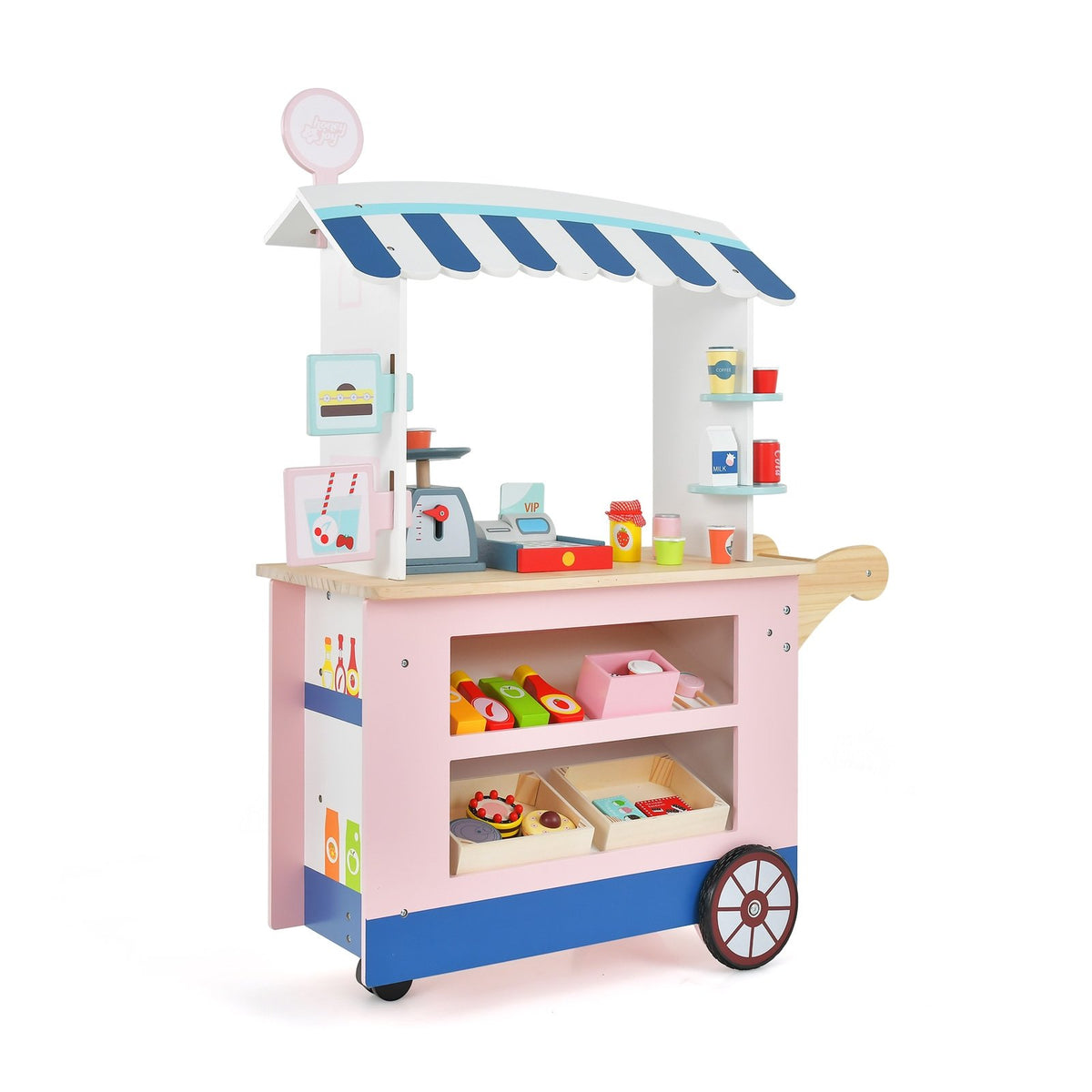 Toy Cart Play Set with POS Machine and Lovely Scale-Multicolor