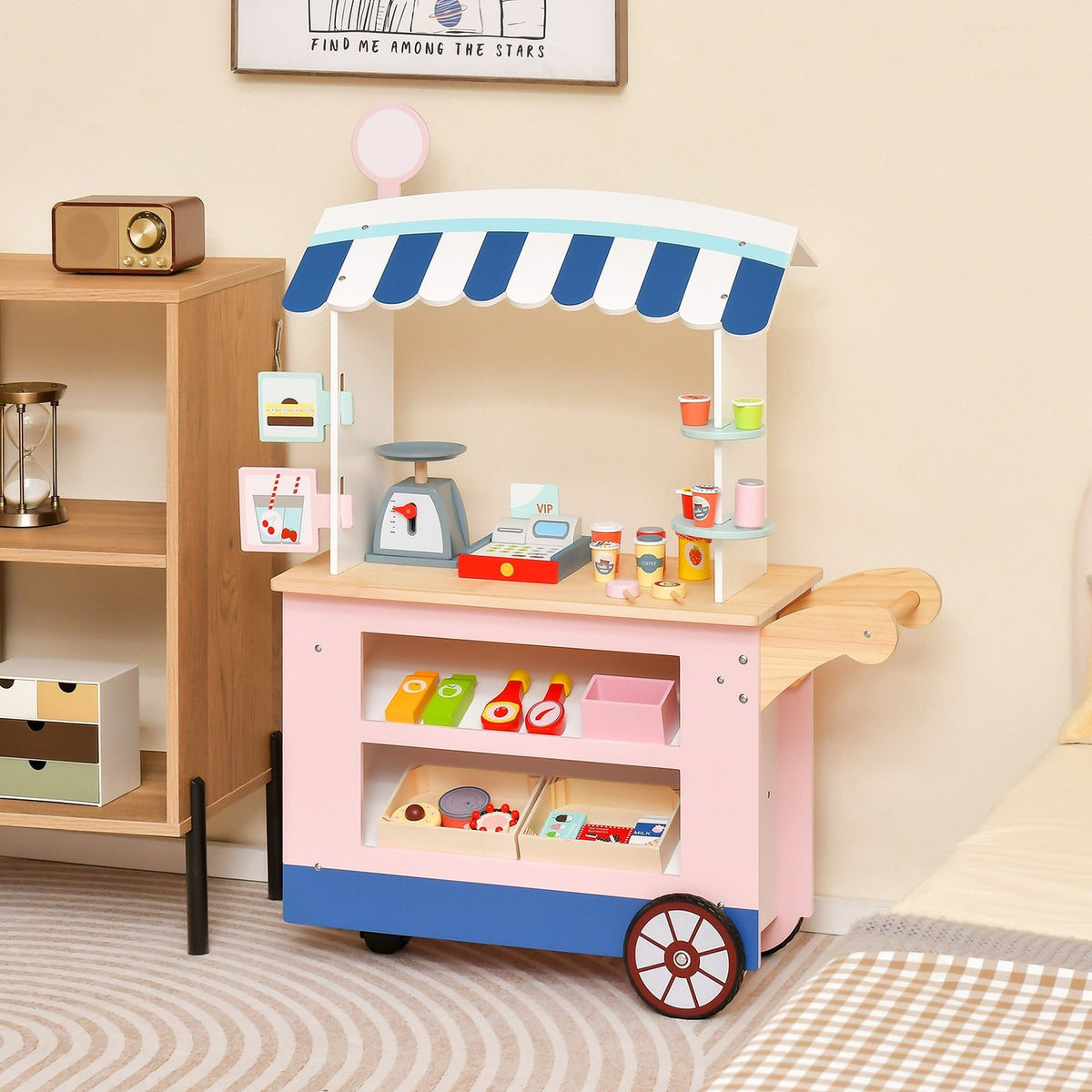 Toy Cart Play Set with POS Machine and Lovely Scale-Multicolor view 2