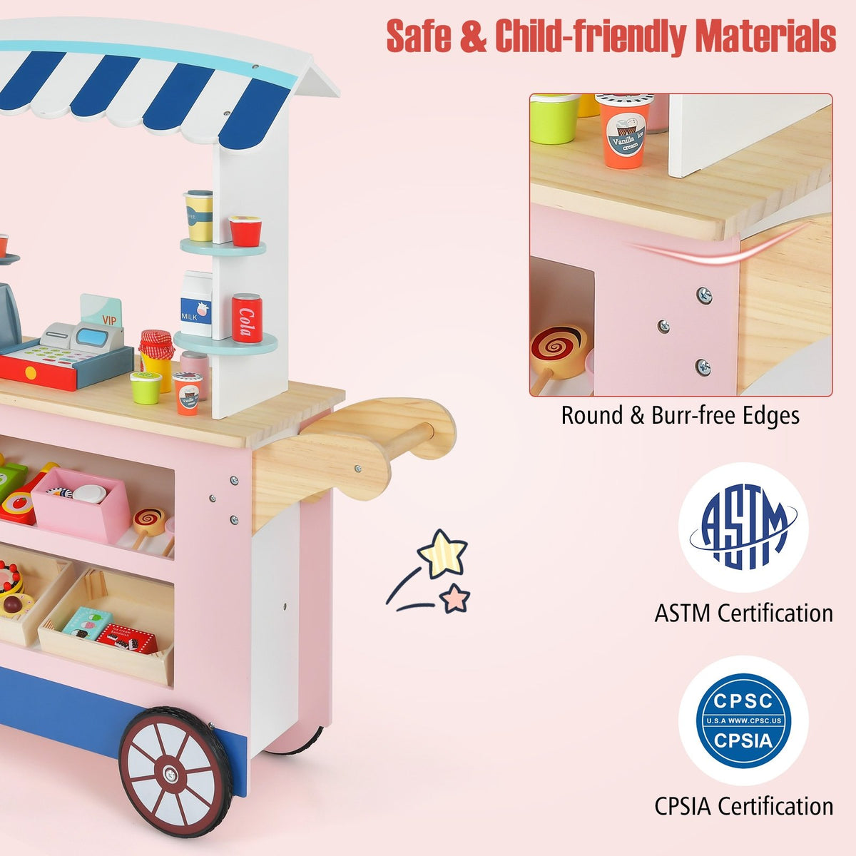 Toy Cart Play Set with POS Machine and Lovely Scale-Multicolor view 9