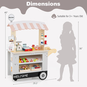 Toy Cart Play Set with POS Machine and Lovely Scale-Gray view 5
