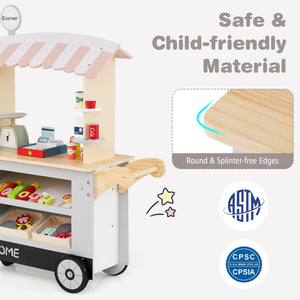 Toy Cart Play Set with POS Machine and Lovely Scale-Gray view 9