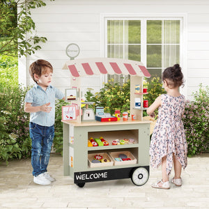 Toy Cart Play Set with POS Machine and Lovely Scale-Green view 2