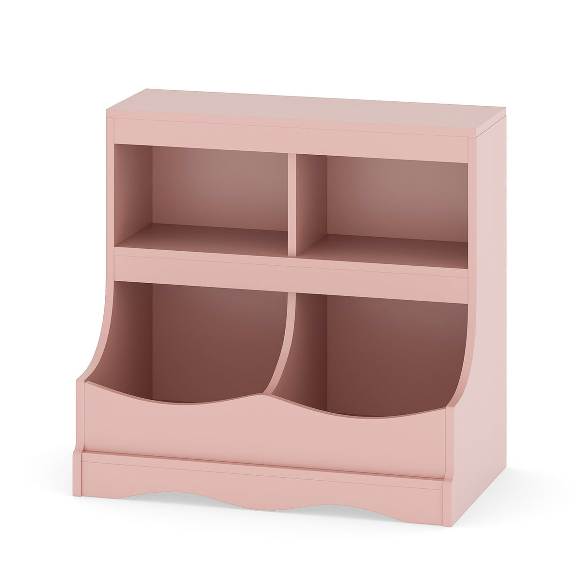 Toy Storage Organizer 4-Cubby Kids Bookcase for Toys and Books-Pink view 4