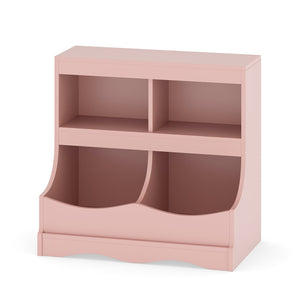 Toy Storage Organizer 4-Cubby Kids Bookcase for Toys and Books-Pink view 4