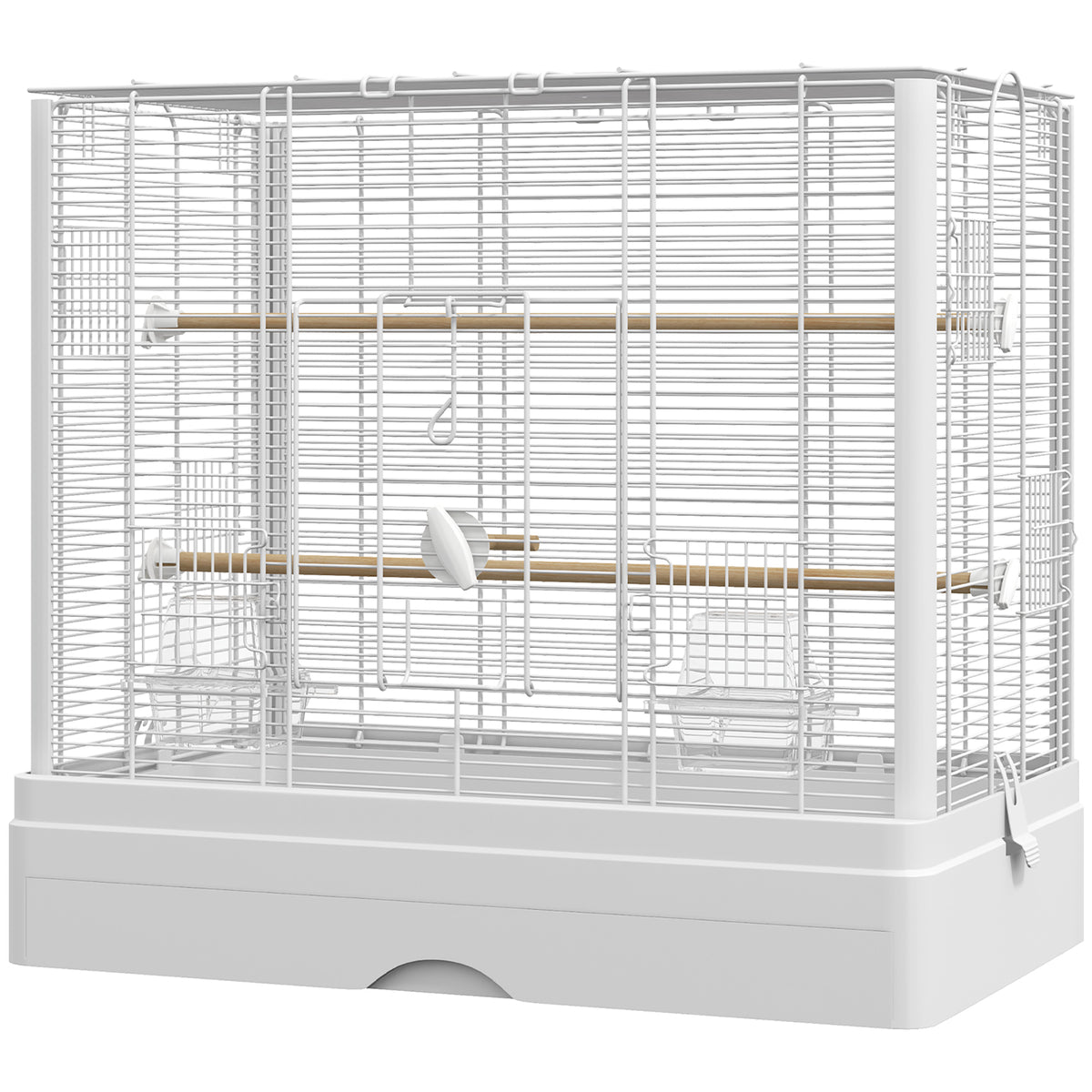 22" Bird Cage for Budgie Finches Canaries Love Birds with Wooden Stands, Slide-Out Tray, Handles – view 8