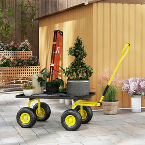 Heavy Duty Garden Wagon Cart with 10" Wheels, 330 lbs Capacity, for Garden, Beach, Lawn, Black – view 14