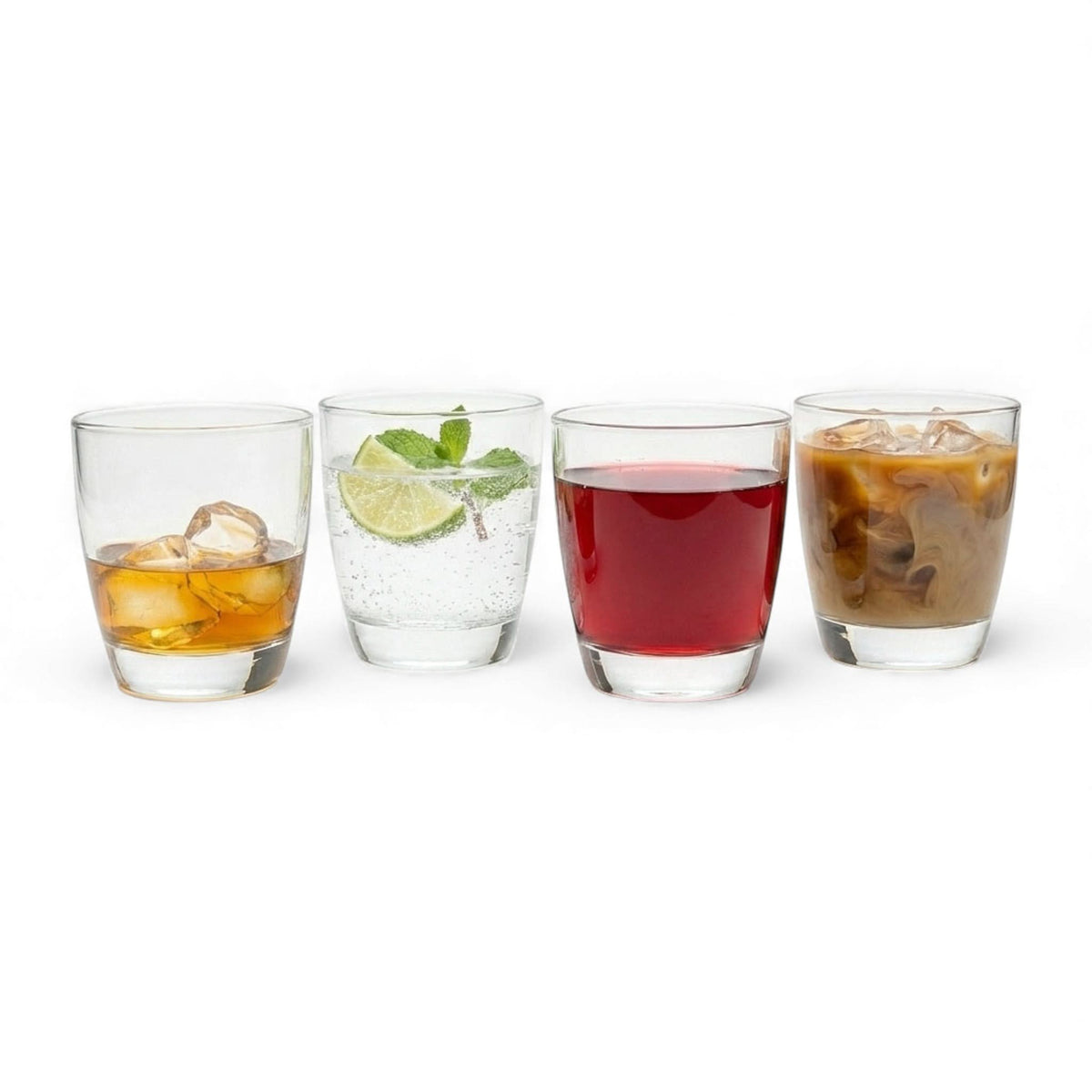 Milano Double Old Fashioned Glasses, Set of 4, 13 oz Rocks Tumblers | Kitchen Smart