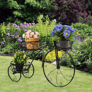 Tricycle Plant Stand Flower Pot Cart Holder in Parisian Style view 2