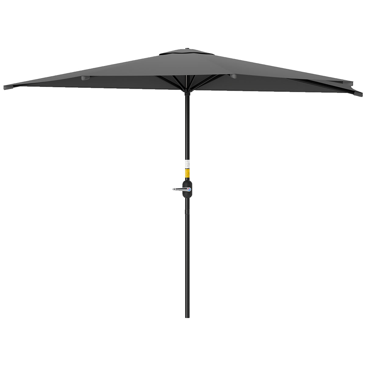 9.8ft Half Umbrella Semi Round Patio Parasol with Crank Handle, Top Vent for Garden – view 8
