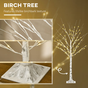 5 ft Artificial Birch Tree Light with Pre-Lit LED Light for Home Party, Indoor and Covered Outdoor Use