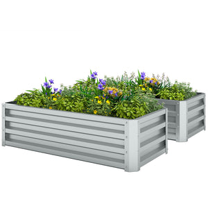 Galvanized Raised Garden Beds, Outdoor Planter Box, Set of 2, for Flowers, Herbs and Vegetables, Black – view 29