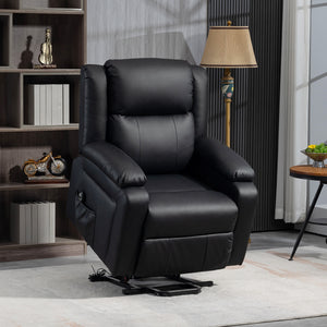 Lift Chair for Seniors, PU Leather Upholstered Electric Recliner Chair with Remote, Side Pockets – view 7