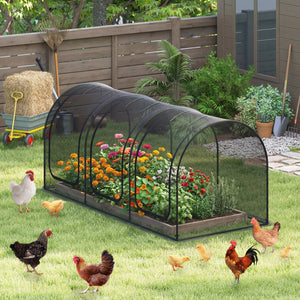 Tunnel Crop Cage Large Portable Plant Protection Tent with 3 Roll-up Zippered Doors view 2