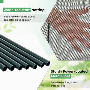 Tunnel Crop Cage Large Portable Plant Protection Tent with 3 Roll-up Zippered Doors view 7