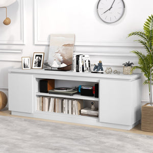 TV Cabinet with 3 Adjustable Shelves and Anti-Tipping Kits for TVs up to 80 Inch-White view 3