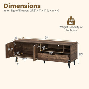 TV Stand for TVs up to 65 Inches Rustic Entertainment Center-Brown view 4