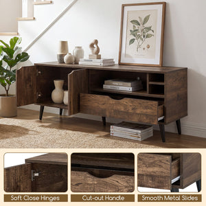 TV Stand for TVs up to 65 Inches Rustic Entertainment Center-Brown view 6