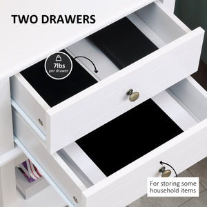 Modern Sofa Side Table, Accent End Table with Drawers and Storage Shelf – view 10