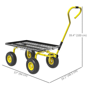 Heavy Duty Garden Wagon Cart with 10" Wheels, 330 lbs Capacity, for Garden, Beach, Lawn, Black – view 9