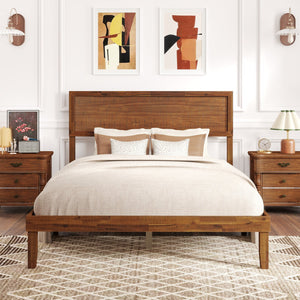 Twin/Full/Queen Size Bed Frame with Headboard and Wooden Slats Support-Full Size view 3