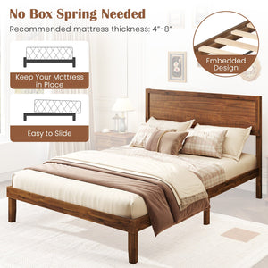 Twin/Full/Queen Size Bed Frame with Headboard and Wooden Slats Support-Full Size view 9
