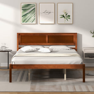 Twin/Full/Queen Size Bed Frame with Wooden Headboard and Slat Support-Queen Size view 3