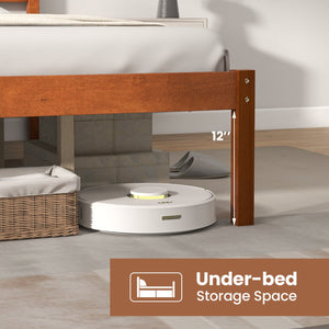 Twin/Full/Queen Size Bed Frame with Wooden Headboard and Slat Support-Queen Size view 5