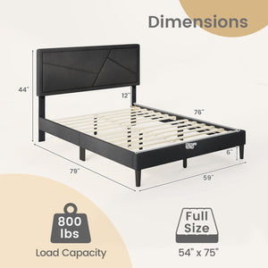Twin/Full/Queen Size Upholstered Platform Bed Frame with High Headboard-Full Size view 4