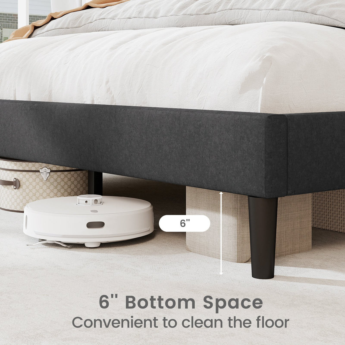 Twin/Full/Queen Size Upholstered Platform Bed Frame with High Headboard-Queen Size view 8