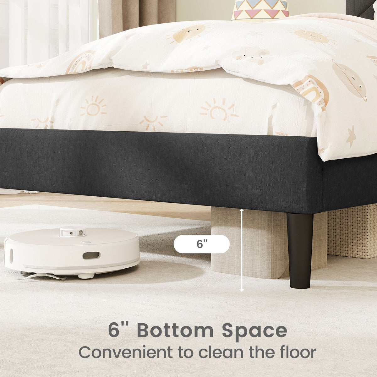 Twin/Full/Queen Size Upholstered Platform Bed Frame with High Headboard-Twin view 8
