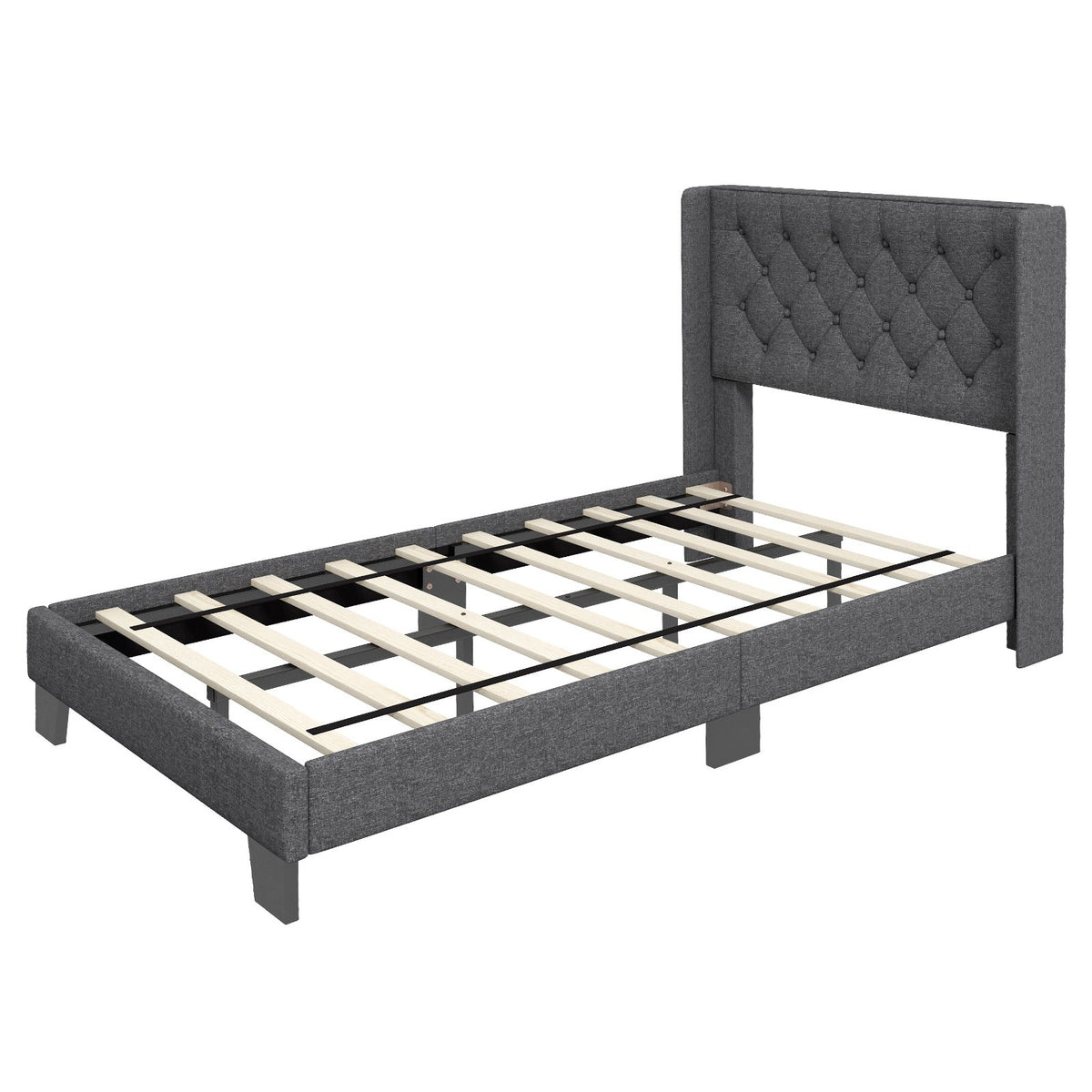 Twin/Full/Queen Size Upholstered Platform Bed with Button Tufted Headboard-Twin Size view 9