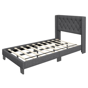 Twin/Full/Queen Size Upholstered Platform Bed with Button Tufted Headboard-Twin Size view 9