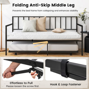 Twin Size Daybed and Trundle Frame Set Trundle Bedframe view 7