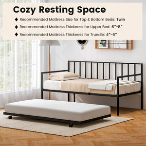 Twin Size Daybed and Trundle Frame Set Trundle Bedframe view 9