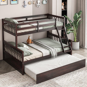 Twin Over Full Convertible Bunk Bed with Twin Trundle-Espresso view 6