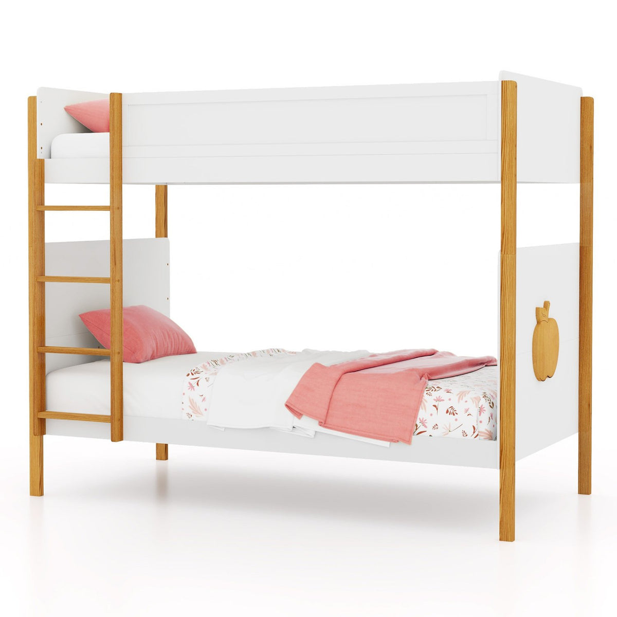Twin Over Twin Bunk Bed with Integrated Ladder and Safety Guardrails-Twin Size view 4