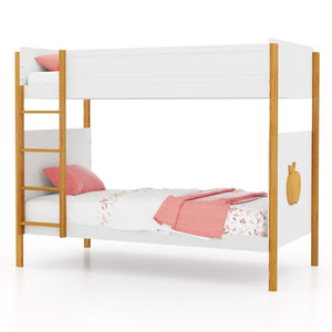 Twin Over Twin Bunk Bed with Integrated Ladder and Safety Guardrails-Twin Size view 4