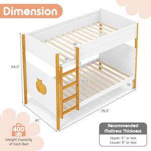 Twin Over Twin Bunk Bed with Integrated Ladder and Safety Guardrails-Twin Size view 5