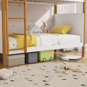 Twin Over Twin Bunk Bed with Integrated Ladder and Safety Guardrails-Twin Size view 6