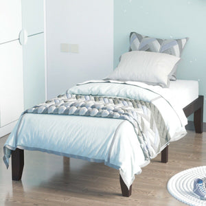 Twin Size 14 Inch Wooden Slats Bed Mattress Frame-Brown view 2