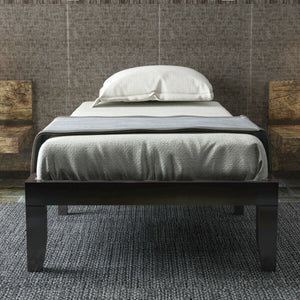 Twin Size 14 Inch Wooden Slats Bed Mattress Frame-Brown view 7