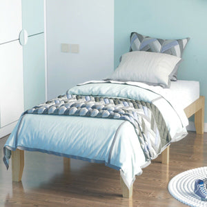 Twin Size 14 Inch Wooden Slats Bed Mattress Frame-Natural view 6
