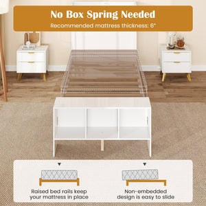 Twin Size Bed Frame with 2 USB Ports with Storage Headboard and Lights-Twin Size view 9
