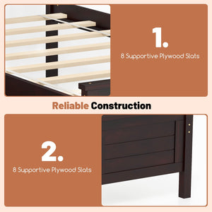 Twin Size Bed Frame with Storage Drawers-Espresso view 9