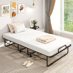 Twin Size Folding Bed with Memory Foam Mattress and Heavy-duty Metal Frame view 6